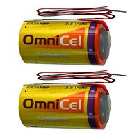 OmniCel ER26500 3.6V 8.5Ah Sz C Lithium Battery Wire Leads AMR Telematics - 2 pcs