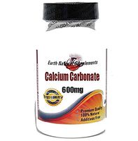 Calcium Carbonate 600mg * 200 Capsules 100% Natural - by EarhNaturalSupplements