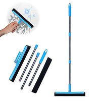 EVA Floor Squeegee Adjustable Professional Water Squeegee Foam Bold with 49" Extra Long Handle for Garage Tile Shower Hair Floor Wiper with Replacement