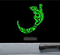 JS Artworks Maori Style Salamander Vinyl Decal Sticker (Lime Green)