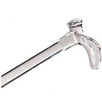 Deluxe Comfort Clear Lucite Cane with Contour Handle, Right Handed - Clear Sleek Design - Safety Aid - 250lbs Limit - Cane, Clear