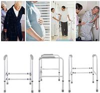 Toilet Safety Rail - Bathroom Safety Assist with Grab Bars and Padded Handrails for Elderly, Disabled, Handicapped Fit Any Toilet (Color : Blue, Size : One Size)