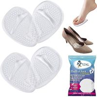 Medical Forefoot Pads Ball of Foot Cushions Gel Insoles Shoe Inserts (Self-Sticking) Metatarsal Pads for Women High Heels to Pain Relief, 2 Pairs (4 Pieces). Dr.Eagle foot care (®) (Clear+Clear)