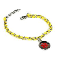 My Identity Doctor - Custom Engraved Medical Alert Bracelet - Silk Woven Steel - Yellow
