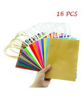 Fyess 16 PCS 11" Party Gift Bags Rainbow Assortment String Handles Birthday Favors, Birthday Party Crafts，Rainbow Birthday Party Supplies，Snacks, Decoration, Arts & Crafts, Event Supplies