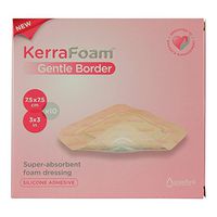 KerraFoam 3" x 3" Gentle Border Foam Dressing for Wound Care (CWL 1010) - Aids Wound Healing by Absorbing and retaining Drainage While Being Gentle on The Surrounding Skin. (Box of 10)