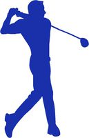 hBARSCI Golfer Post Drive Vinyl Decal - 5 Inches - for Cars, Trucks, Windows, Laptops, Tablets, Outdoor-Grade 2.5mil Thick Vinyl - Royal Blue