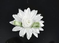 50pcs Satin Flower Rose Sewing/Wedding/The Appliques Lots U Pick 6color (White)