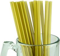 Made in USA Pack of 250 Jumbo Gold (10" X 0.28") Unwrapped Plastic Smoothie Drinking Straws (FDA-approved, Non-toxic, BPA-free)