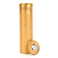 Aluminium Alloy Cigar Case Box Tube Humidor with Hygrometer for 3 Cigars (Gold)