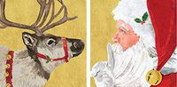 PPD Yuletide Reindeer And Santa Christmas Paper Napkins, Bundle of 2 (20-count) packs