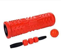 QIYUE Muscle Massage Stick Foam Shaft, Muscle Relaxation Stovepipe Roller Men and Women Fitness Yoga Massage Stick Set Sole Fitness Yoga Massage Ball Muscle Massage Stick