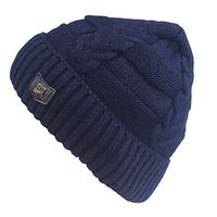 Theoylos Men's Winter Hat Warm Knitted Beanie Hat Wool Thick Knit Hat Baggy Slouchy Skull Cap for Men Women Gifts Navy