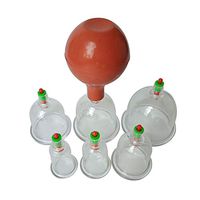 Heallily 6Pcs Vacuum Cupping Therapy Cups Chinese Medical Cupping Set Suction Massage Cup with 1 Rubber Ball