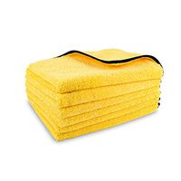 Premium Microfiber Towels for Car Cleaning, Auto Detailing, Washing, Drying, Dusting, Buffing, Microfiber Cleaning Rags for Windows, Kitchen, Large Lint Free Absorbent Yellow Micro Fiber (6-Pack)