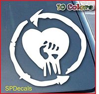 Rise Against Logo - Vinyl 4" tall (color: WHITE) decal laptop tablet skateboard car windows sticke