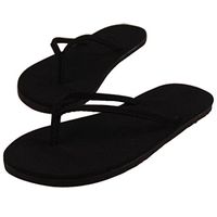 CieKen Women's Summer Flat Flip Flops Slip On Sandals Shoes Indoor Outdoor Flip-Flops (Black, US:8)