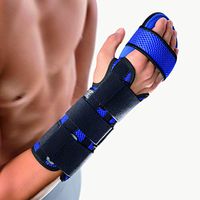 Bort Soft Hand Splint Brace Finger Support Carpal Tunnel Night Wrist Splint Immobilizer Finger Wrist Fracture Tendinitis Sprain Medical Grade Made in Germany (Blue, Small, Left 5.9" – 6.7" inches)
