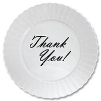 Thank You Classy Black Plastic Dessert Plate (8 CT) by Partypro