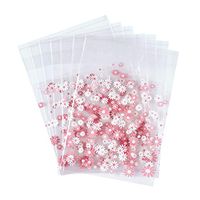 Kissitty 190Pcs OPP Cellophane Flower Printed Transparent Bags with Adhesive Sealing Closure 3.94x2.72 Inch Jewelry Wrapping Pouches for Gift Treat Candy Bakery