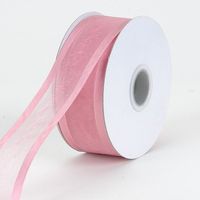 BBCrafts Mauve Organza Ribbon Two Striped Satin Edge 1-1/2 inch 100 Yards