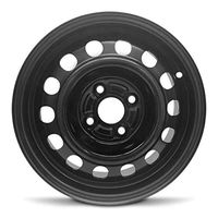 Road Ready Car Wheel For 1993-2002 Toyota Corolla 14 Inch 4 Lug Black Steel Rim Fits R14 Tire - Exact OEM Replacement - Full-Size Spare