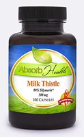 Absorb Health | Milk Thistle Extract Health Supplement | 80% Silymarin | Liver Protection and Detox | 500mg Capsules | 100 Count