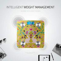 LYAOE Bluetooth Body Fat Scale Gold Folk Art Floral Repeat Smart Wireless Scale with LCD Display Measuring Body Weight Bmi and Health Digital Scale