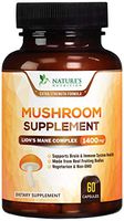 Mushroom Supplement with Lions Mane, Reishi, Chaga, Maitake - Daily Immune System and Nootropic Brain Support Formula - Made in USA - Natural Energy and Focus - 60 Capsules