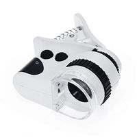 Festnight 60X 10mm LED Cell Phone Microscope Rechargeable Rotary Type Universal Clip-type Cellphone Microscope Magnifier with LED Lamp/UV Light/USB Cable Magnifiers Loupe
