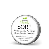 Clearly SORE, Pain Relief for Sore Muscles, Joints, Back, Neck Pain. Anti Inflammatory Fast Acting Herbal Muscle Rub with Hemp Oil, Copaiba, Turmeric, Black pepper, Ginger Essential Oils. Fast Relief.