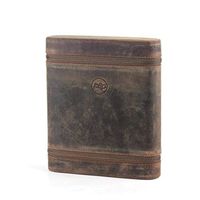 Handmade Authentic Hunter Oil Pull Up Leather Cigar Humidor Case - with Special Humidity Rise Tunnel Feature