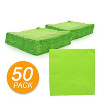 Amcrate Big Party Pack 50 Count Kiwi Green Dinner Napkins Tableware- Ideal for Wedding, Party, Birthday, Dinner, Lunch, Cocktails. (7” x 7”)