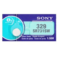 Sony 329 (SR731SW) 1.55V Silver Oxide 0%Hg Mercury Free Watch Battery (8 Batteries)