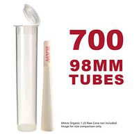 98MM Clear Doob Tubes | 700 Bulk Pack | Waterproof Airtight and Smell Proof Blunt Vial Container | Child Resistant with Squeeze Pop Tops | BPA-Free | Ideal for Storing Pre Rolled Raw Cones