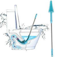 Jieson Toilet Brush Holders Flexible Long Handle Plunger Bathroom Clogging Cleaner Tool Durable Bathroom Accessories (Blue)