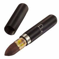 Personalized Delta Black Matte 56-Gauge Cigar Tube Engraved with Letter/Initial (P)