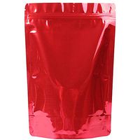 WRAPOK Zip Lock Stand Up Pouches Aluminum Foil Coffee Bags Medium Reusable Red Bag for Food Storage, 7.1 x 10.2 Inch, 12oz, Pack of 25