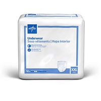 Medline Protection Plus Classic Protective Underwear, XX-Large, 12 Count (Pack of 4)