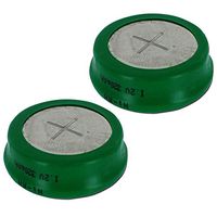 2pcs Button Cell Rechargeable Battery 320mAh NiMH 1.2V Flat Top Cell USA SHIP