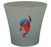 NEW! 3 Gallon Oval Shaped Wastebasket in a Grey Plastic Finish that Features Your Choice of a Novelty Theme Logo and a Free Trash Can Liner! (Spiderman)