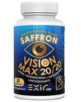 Premium Non-GMO Vision 20/20® Saffron Astaxanthin Lutein Meso-Zeaxanthin Zeaxanthins Proanthocyanidins, Curcuminoids, 60 Vegi Cap