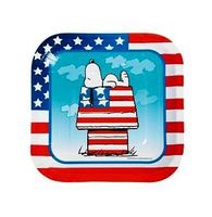 Peanuts Snoopy Patriotic Paper Dessert Plates (Pack of 8)