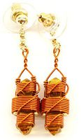 Buddha Maitreya the Christ Etheric Weaver® Earrings in Copper Wire - Quartz Crystal Vibrational Healing Tools