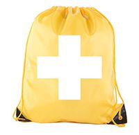 First Aid Backpack Drawstring Medical Bag for Emergencies or Epi Pen & Medicine - Athletic Gold CA2500FirstAid S5