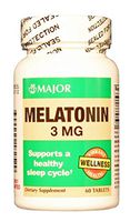 MELATONIN 3MG TABS MELATONIN-3 MG White 60 TABLETS UPC 309045182529