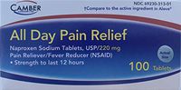 Naproxen Sodium Tablets (100 Count) Pain Relief: Minor Aches, Toothache, Headache, Menstrual Cramps, Fevers & More (NSAID), Strength to Last 12 Hours