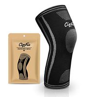 CigaFun Compression Knee Sleeve - Non-Slip Breathable Fabric- Best 3D Knee Brace for Men & Women – Knee Protect for Running, Crossfit, Basketball, Weightlifting, Gym,Outdoor 1 Unit