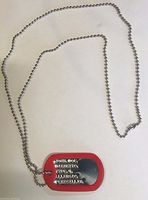 Custom Made Medical Alert Military Dog Tag on 30 inch Necklace Chain