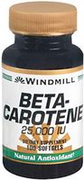 Windmill Beta Carotene 25,000 IU Softgels 100 Soft Gels (Pack of 3)